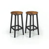 Set of 2 Steel Frame Bar Stools with Metal Frame