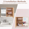 Cabinet Mirror Wall-Mounted Bathroom Mirror w/ Storage Natural