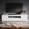 High Gloss 200cm White TV Unit Stand Cabinet with RGB LED Living Room Furniture