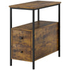 Industrial Bedside Side Table Bedroom Rustic Drawer Shelf Storage Tabletop Unit