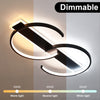 LED Ceiling Light Black Ceiling Lamp 38W Dimmable 3000K-6500K Living Room Fnpvad