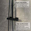 Bathroom Mixer Shower Thermostatic Dual Head Square Handset Matte Black