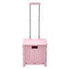 FOLDING SHOPPING CART PLASTIC CRATE TROLLEY STORAGE BOX WHEELS BOOT WITH LID 45L