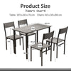 4 Piece Dining Table and Chairs Set Metal Frame Kitchen Table with 4 Seat Grey