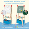 3-in-1 Kids Art Easel Toddler Adjustable Double-sided Wooden Magnetic Easel