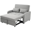 2 Seater Sofa Bed, Convertible Bed Settee Fabric Loveseat Sofa Couch, Grey