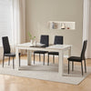 Modern High Gloss 150×80cm White+Black Dining Table for 4-6 Wooden Kitchen Table