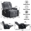Massage Heated Recliner Chairs Electric Vibration Reclining Sofa w/ Cup Holder