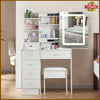 Dressing Table With LED Light Bar Mirror Drawers Stool Vanity Set Bedroom Makeup