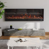 58inch Home Electric Fireplace Wall Mounted/Built-in LED Fire 12 Colour Flame UK