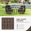 3 Pcs Patio Rattan Bistro Set 360° Swivel Outdoor Rocking Chairs-Black