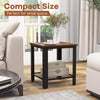 Costway 2-Tier End Table Square Sofa Side Table Heavy-duty Metal Fram