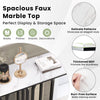 100cm Modern Console Table Faux Marble Narrow Entryway Hallway Table Accent Desk