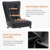 2x Luxury Faux Leather Kitchen Dining Chairs Accent Chairs with Metal Legs Black