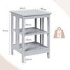 3-Tier Bedside Table Bedroom Nightstand Cabinet End Sofa Side Table Storage