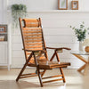 Bamboo Recliner Chair Outdoor Sun Lounger Garden Patio Adjustable Foot Rest UK
