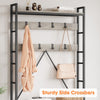 Industrial Coat Rack Stand With Shoe Rack ＆ 8 Hooks Hangers Storage Cabinet