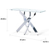 Glass Console Table with Clear Tempered Glass and Chrome Cross Leg Design 120cm