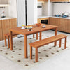 Outdoor Solid Wood Dining Table Patio Dining Table for 6-Natural