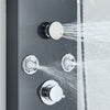 Black LED Shower Panel Column Tower Stainless Steel Rain Massage Body Jets Mixer