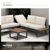 Garden Furniture Set Outdoor Corner Sofa Coffee Table Side Shelves Cushions