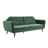 3 Seater Sofa Bed Green Velvet Button Back - Victoria