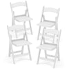 4 Pack Folding Chairs Dining Chair Set w/ Padded Seat & Back-White