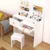 Dressing Table w/Mirror Modern Make up Desk Vanity Table Set+Stool White UK