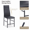 2x Black Faux Leather Dining Chairs&Round Marble Glass Dining Table Silver Legs