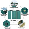 Galvanized Steel Garden Storage Shed Metal Outdoor Bike Shed 12x10ft Doors Base