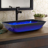 Bathroom Sink Bowl Wash Basin Countertop Tempered Glass Vanity w/ Pop up Drainer
