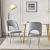 Dining Chair Thick Upholstered Kitchen Chair with Metal Legs Light Grey Set of 2