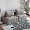 Luxury Padded Square Footstool Pouffe Style Stool Chair Wood Frame with Cushion