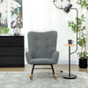 Rocking Chair Teddy Upholstered Accent Chair Modern Armchair with Backrest, Grey