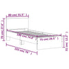 Bed Frame without Mattress with Headboard Brown Oak 75x190 cm Small Singl