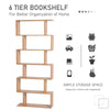 White Wooden S Shape Storage Display 6 Shelves Room Divider Unit Chest Bookshelf