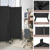 6 Panel Room Divider on Wheels Rolling Privacy Screens Portable Freestanding