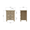 Holcombe XL Bedside Cabinet Nightstand Side Table 4 Storage Drawers Solid Wood