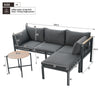 Outdoor Garden Patio Furniture with Chaise Lounge L-Shaped Corner Sectional Sofa