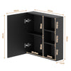 Wall-Mounted Bathroom Cabinet w/2 Mirror Door&5 Shelve 65x17x65cm Black