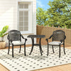 3Pcs Black Cast Aluminium Square Garden Table and Chairs Outdoor Dining Set UK