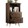 Modern Rattan Sideboard 2 Drawer Storage Cabinet Organizer Cupboard Living Room