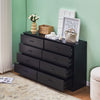 Large Double Dresser w/8 Drawers Bedroom Storage Sleek & Spacious Design Black