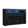 155cm Modern TV Unit Sideboard Cabinet | Black High Gloss Doors | Free LED