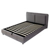 Ottoman Storage Bed Frame 4ft6 Double Bed with Headboard Velvet Fabric Grey