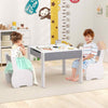 4-in-1 Kids Table and Chair Set Children Wooden Activity Storage Table
