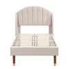 Single Double King Size Bed Frame Upholstered Platform Bed with Slat Support