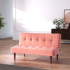 2 IN1 Folding Futon Sofa Bed 2 Seater Button Fabric Recliner Couch Wood Legs
