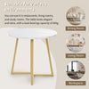 ROUND DINING TABLE FOR 4 PEOPLE CIRCULAR MODERN DINING TABLE WITH GOLD METAL LEG