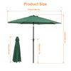 2.7M Round Garden Parasol Sun Shade Patio Hanging Umbrella with Crank Tilt Base